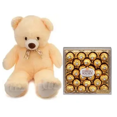 24 Inch Teddy with Ferrero Rocher
