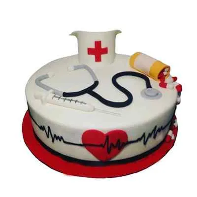 Happy Doctors Day Fondant Cake
