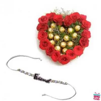 Roses, Ferrero Rocher With Friendship Band
