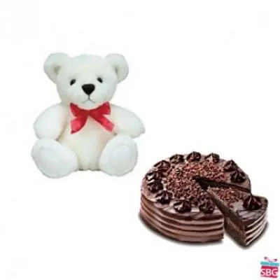 Teddy With Choco Chip Cake