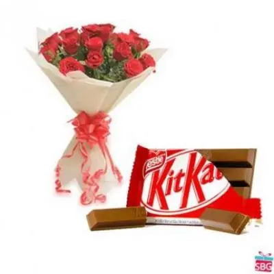 Red Roses with Kitkat