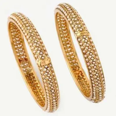 Gold and Pearl Bangles