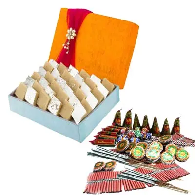 Kaju Katli With Crackers