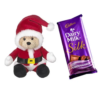Santa Claus with Cadhury Dairy Milk Silk