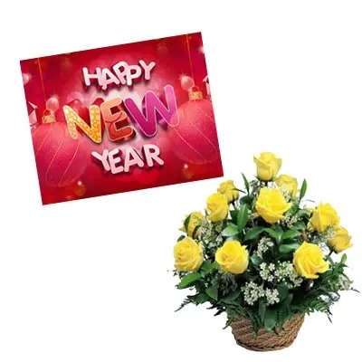 New Year Card With Bouquet