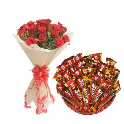 5 Star Chocolates Hamper With Roses