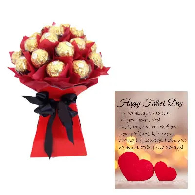 16 PCs Ferrero Rocher Bouquet With Fathers Day Card