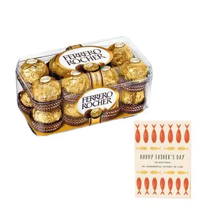 16 PCs Ferrero Rocher With Fathers Day Card