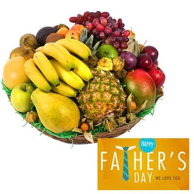 Fresh Fruits Basket With Fathers Day Card