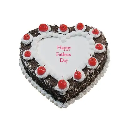 Happy Fathers Day Heart Shape Black Forest Cake