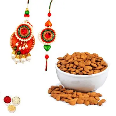 Bhai Bhabhi Rakhi With Almonds