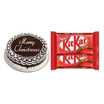 Christmas Cake with Kitkat Chocolates