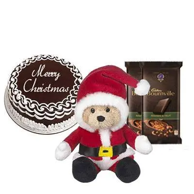 Christmas Cake with Santa Claus & Bournville Chocolates
