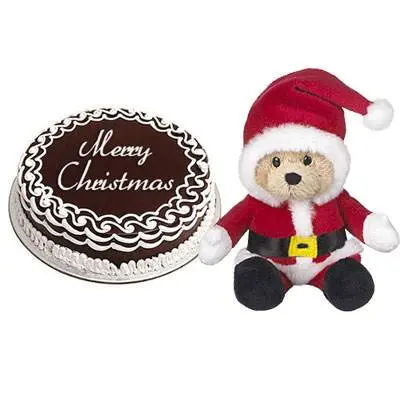 Christmas Chocolate Cake with Santa Claus
