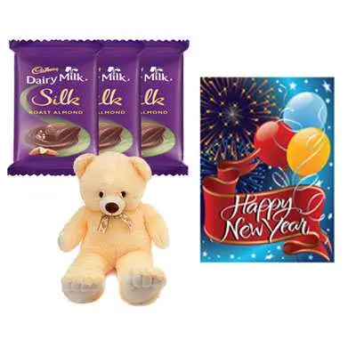 Cadbury Silk with Card & Teddy Bear