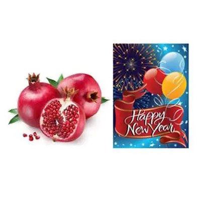 Pomegranates with New Year Card