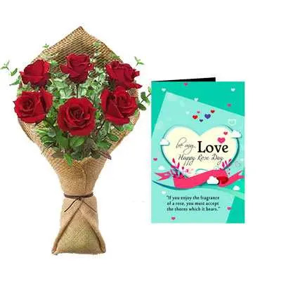 Rose Bouquet & Rose Day Greeting Card