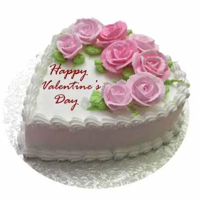 Valentines Flowery Vanilla Cake