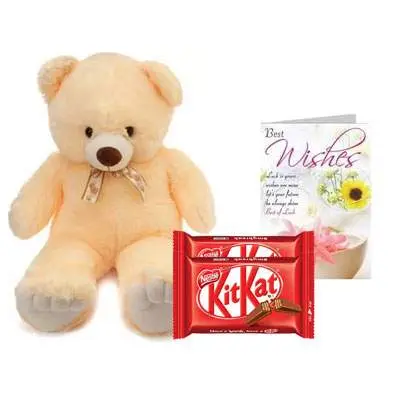 24 Inch Teddy with Kitkat & Card