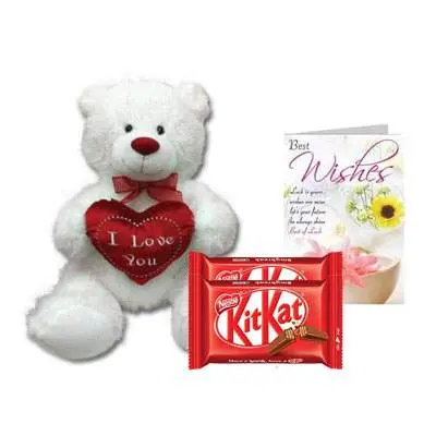 30 Inch Teddy with Kitkat & Card