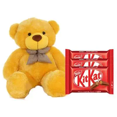 36 Inch Teddy with Kitkat