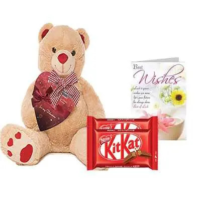 Big Teddy with Kitkat & Greeting