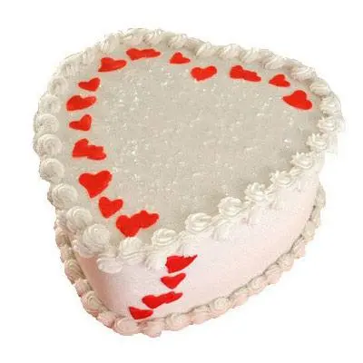 Heart White Forest Cake