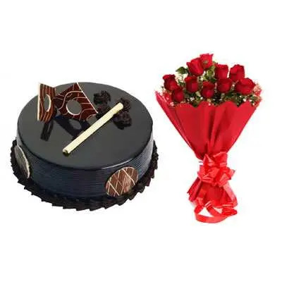 Chocolate Royal Cake & Bouquet