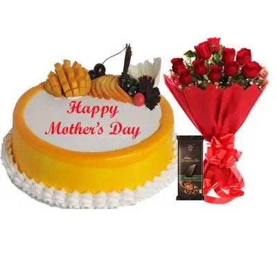 Mothers Day Mango Cake, Bouquet & Bournville