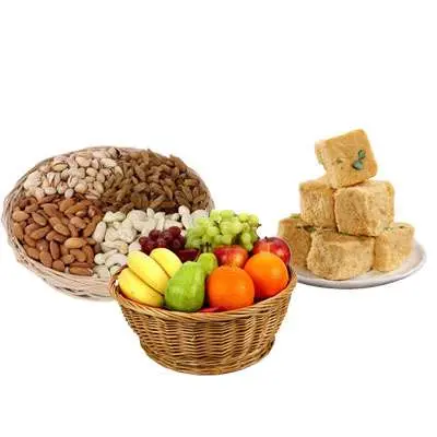 Mixed Dry Fruits, Fruit Basket & Soanpapri