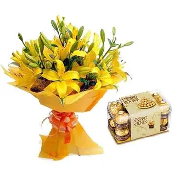 Yellow Lily & Ferrero Rocher