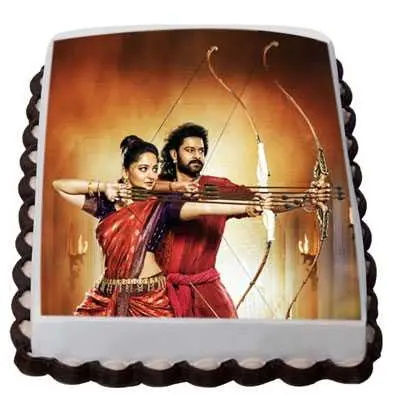 Bahubali and Devasena Photo Cake