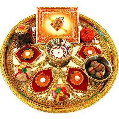 Decorative Rakhi Thali with Celebration