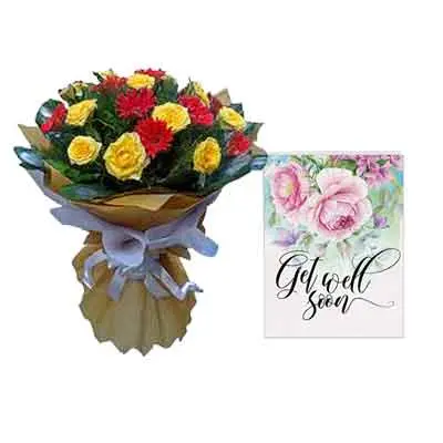 Mix Rose Bouquet With Card
