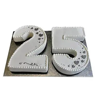 25th Number Fondant Chocolate Cake