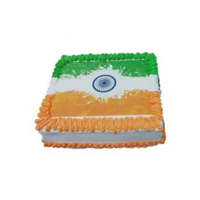 Indian Flag Pineapple Photo Cake