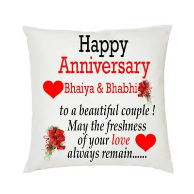 Bhaiya Bhabhi Anniversary Cushion
