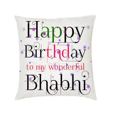 Happy Birthday Bhabhi Cushion