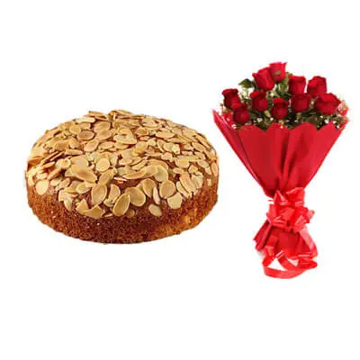 Almonds Dry Cake with Bouquet