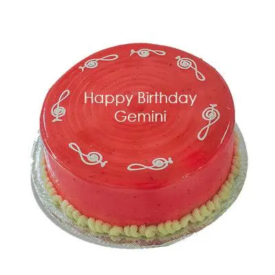 Strawberry Cake For Gemini Zodiac Sign