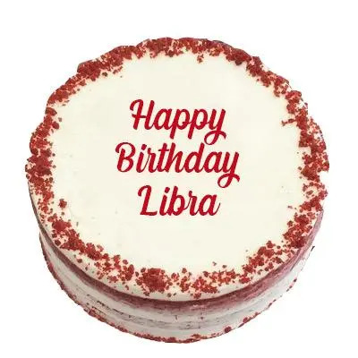 Happy Birthday Libra Red Velvet Cake