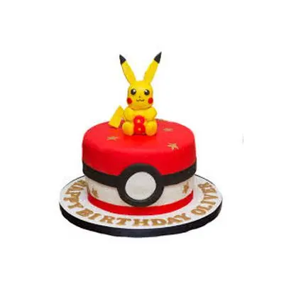 Eggless Happy Birthday Pokemon Cake