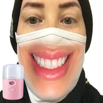 Smiling Face Mask with Spray Machine
