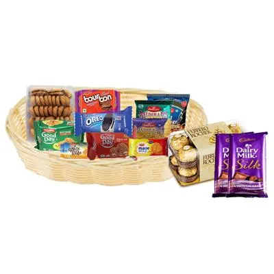 Cookies, Biscuit & Namkeen Gift Hamper with Chocolates