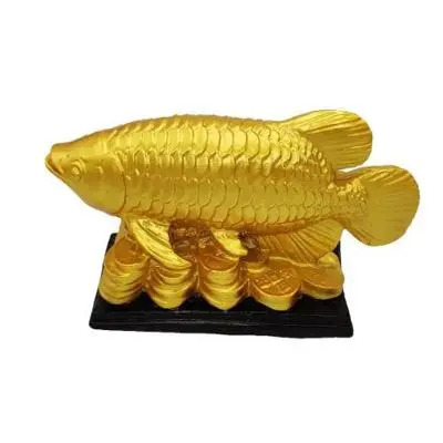 Lucky Feng Shui Golden Arowana Fish Statue