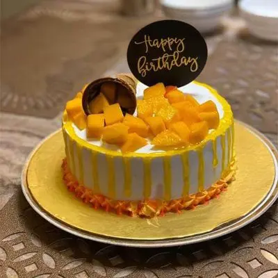 Mango Round Birthday Cake