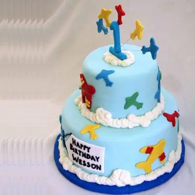 2 Tier 1st Birthday Cake