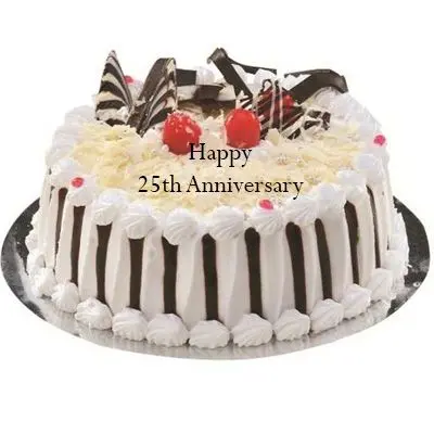 25th Anniversary White Forest Cake