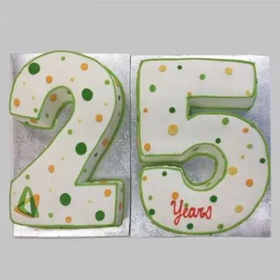 25 Number Silver Jubilee Vanilla Cake
