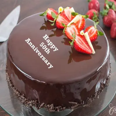 50th Anniversary Strawberry Chocolate Cake
